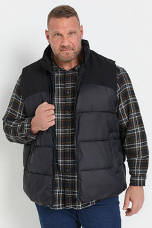 JACK & JONES Big & Tall Black Puffer Gilet 3