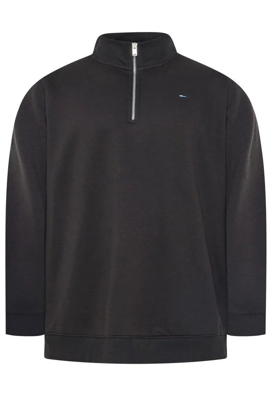 BadRhino Big & Tall Black Half Zip Sweatshirt 5